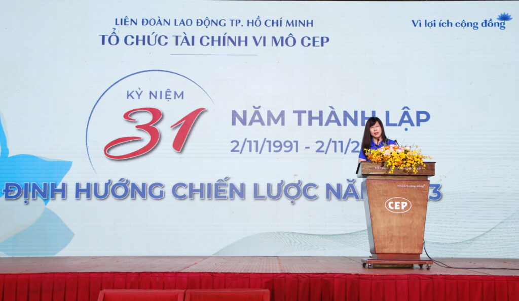 Bà Nguyễn Thị Hoàng Vân - Tổng Giám đốc CEP phát biểu tại buổi lễ